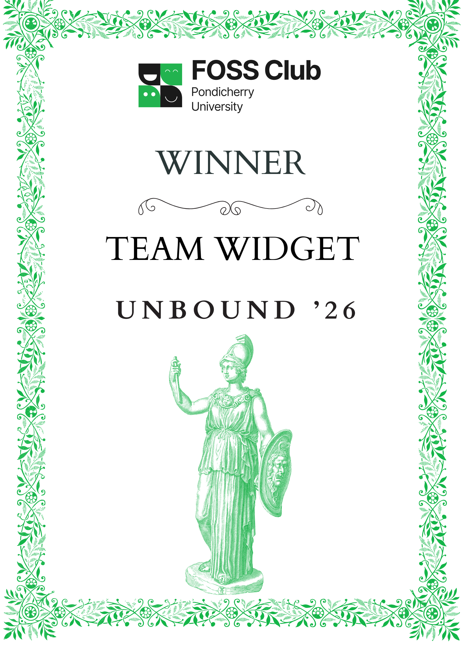 Winner Certificate - Team Widget